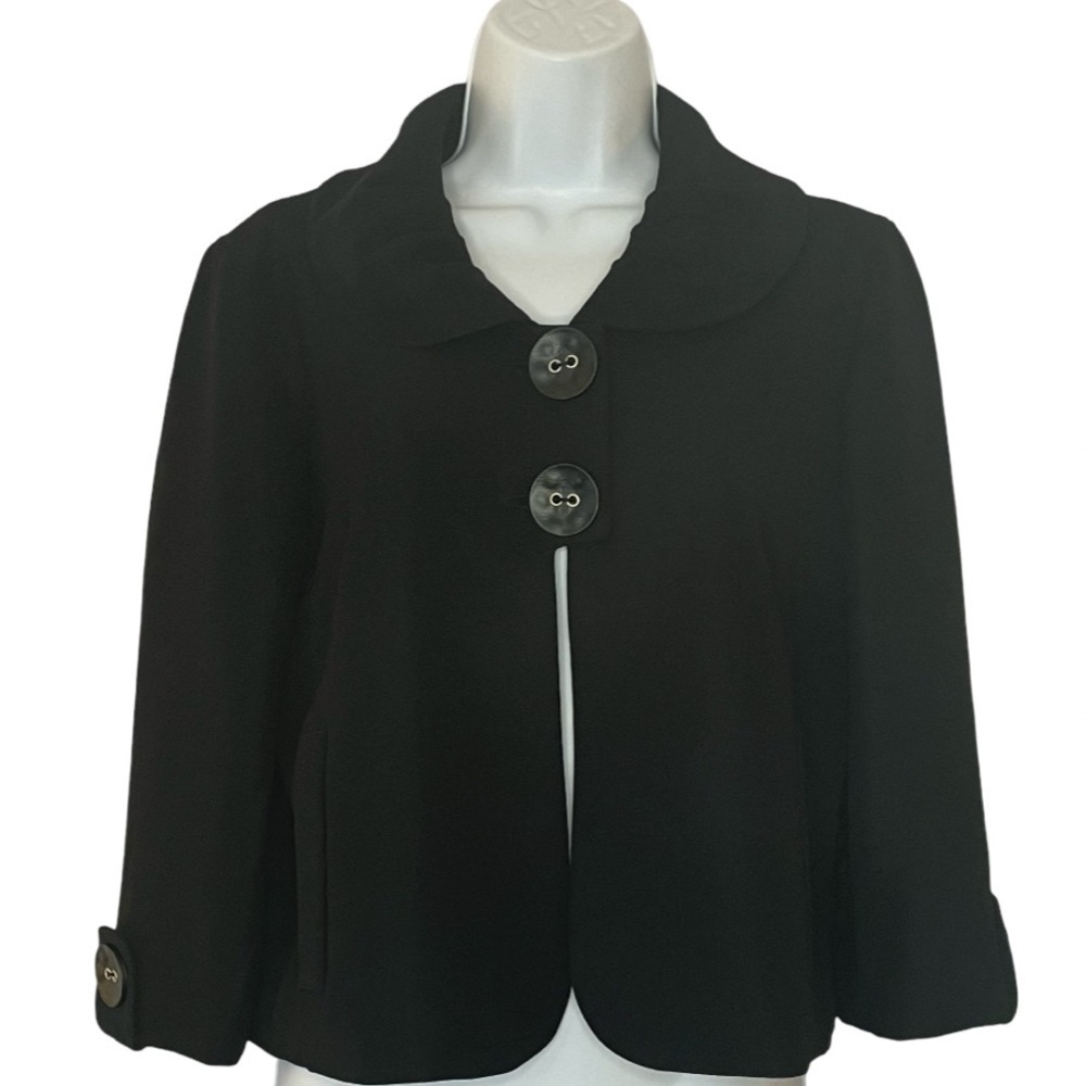 Joseph Ribkoff Black Boxy Blazer/Jacket with Statement Buttons. Size 8.